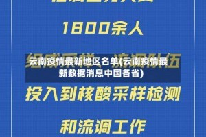 云南疫情最新地区名单(云南疫情最新数据消息中国各省)