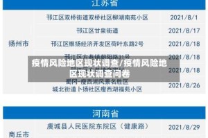 疫情风险地区现状调查/疫情风险地区现状调查问卷