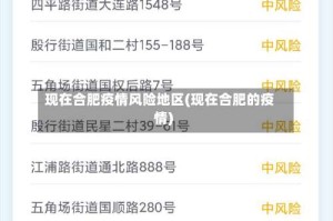 现在合肥疫情风险地区(现在合肥的疫情)