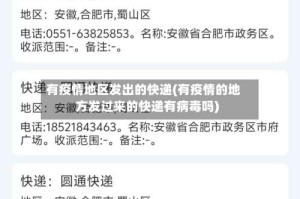 有疫情地区发出的快递(有疫情的地方发过来的快递有病毒吗)