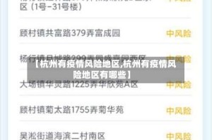 【杭州有疫情风险地区,杭州有疫情风险地区有哪些】