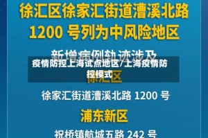 疫情防控上海试点地区/上海疫情防控模式
