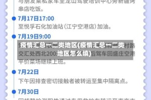 疫情汇总一二类地区(疫情汇总一二类地区怎么填)