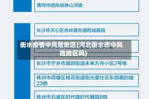 衡水疫情中风险地区(河北衡水市中风险地区吗)