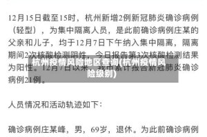 杭州疫情风险地区查询(杭州疫情风险级别)