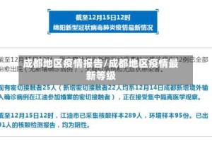 成都地区疫情报告/成都地区疫情最新等级