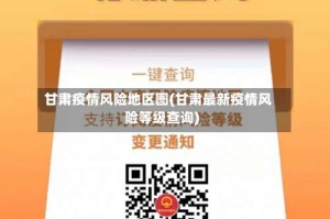 甘肃疫情风险地区图(甘肃最新疫情风险等级查询)