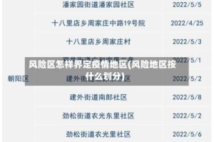 风险区怎样界定疫情地区(风险地区按什么划分)