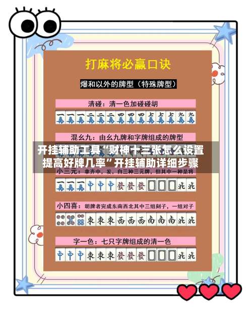 开挂辅助工具“财神十三张怎么设置提高好牌几率	”开挂辅助详细步骤-第1张图片