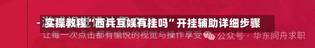 实操教程“西兵互娱有挂吗”开挂辅助详细步骤-第3张图片