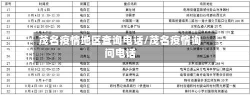 茂名疫情地区查询电话/茂名疫情询问电话-第1张图片