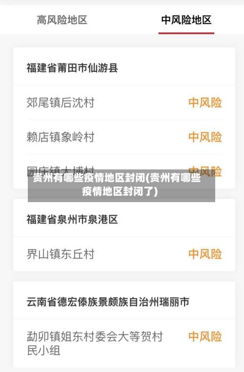 贵州有哪些疫情地区封闭(贵州有哪些疫情地区封闭了)-第1张图片