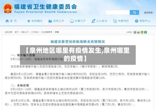 【泉州地区哪里有疫情发生,泉州哪里的疫情】-第3张图片