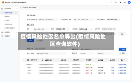 疫情风险地区名单导出(疫情风险地区查询软件)-第3张图片