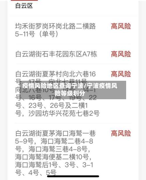 疫情风险地区查询宁波/宁波疫情风险等级划分-第1张图片